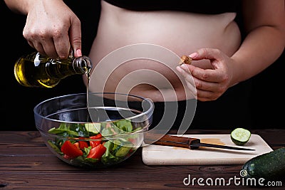 Dieting, healthy food, weight losing, well-being, good fats. Unr Stock Photo