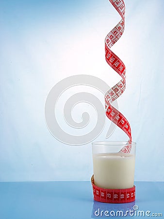 Dieting on low fat food (milk) Stock Photo