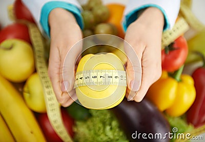 Dietitian with apple Stock Photo