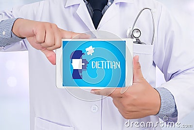 DIETITIAN and Nutritionist doctor or dietitian and dietitian pro Stock Photo