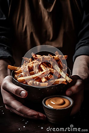 diferents types of french fries Stock Photo