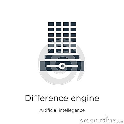 Difference engine icon vector. Trendy flat difference engine icon from artificial intellegence and future technology collection Vector Illustration