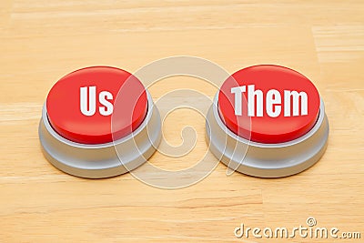The difference between us and them Stock Photo