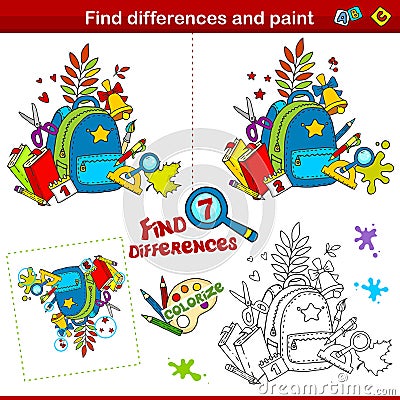 Differences and coloring part 4 Stock Photo