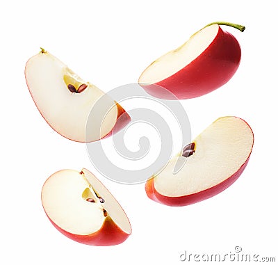 Different angle of slices red apple Stock Photo