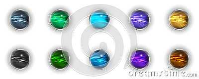 Different balls-buttons in 3d Vector Illustration