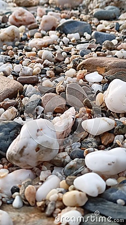 Different Beach Pebbles Stock Photo