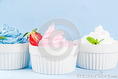 Different berry frozen yogurt Stock Photo