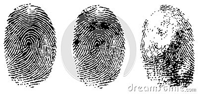 Different black fingerprints Vector Illustration