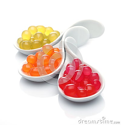 Different boba pearls Stock Photo