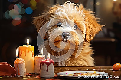 Different breed pets Party happybirthday Generative AI Stock Photo