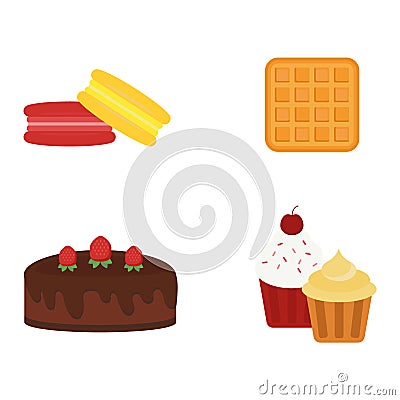 Different cakes vector illustration. Vector Illustration