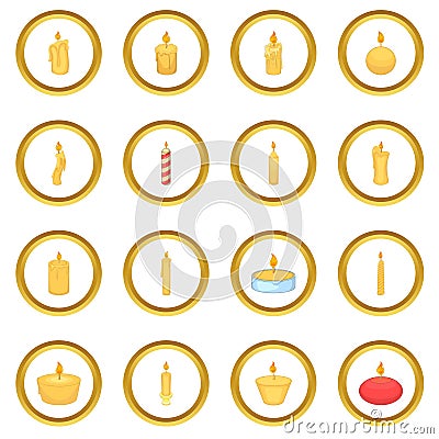 Different candle icons circle Vector Illustration