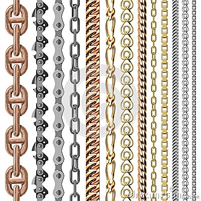 Different chains link vector Vector Illustration