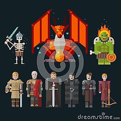Different characters for the game Vector Illustration