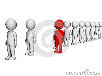 Different Characters Indicates Stand Out And Discrimination 3d Rendering Stock Photo