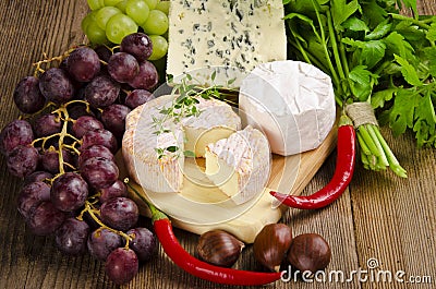 Different cheese kinds Stock Photo