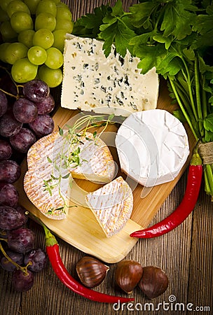 Different cheese kinds Stock Photo