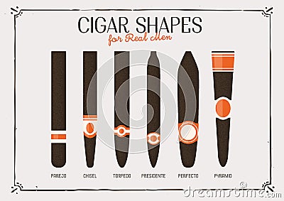 Different cigar shapes Stock Photo