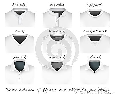 Different collars for your design Vector Illustration