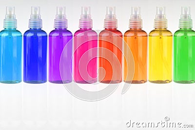 Different color bottles Stock Photo