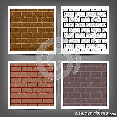 Different color brick textures collection Stock Photo