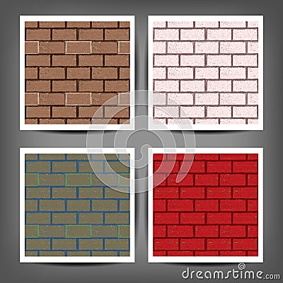 Different color brick textures collection Stock Photo