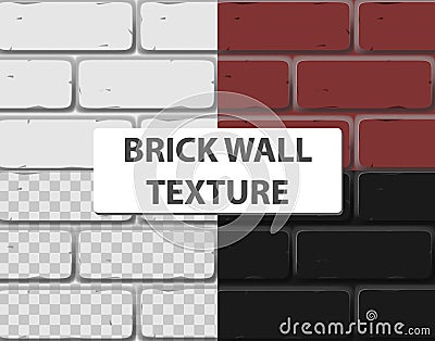 Different color brick textures collection. Vector Illustration