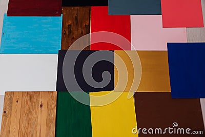 different color many rectangular surfaces as background Stock Photo