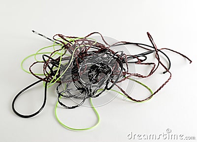 Different color threads and cords Stock Photo