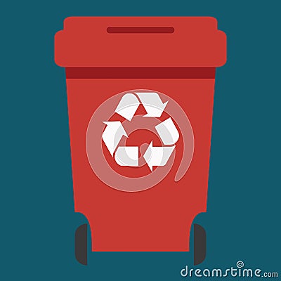 Different colored recycle waste bins vector illustration.waste bins with trash Vector Illustration