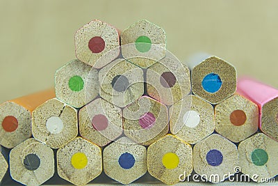 Different colored wood school pencils Stock Photo
