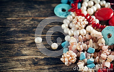 Different colorful beads Stock Photo