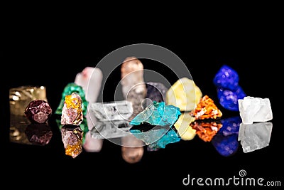 Different colorful mineral stones, naturally gemstones for Health and Energy Stock Photo