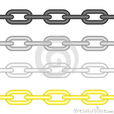 Different colors chains link. Vector Illustration