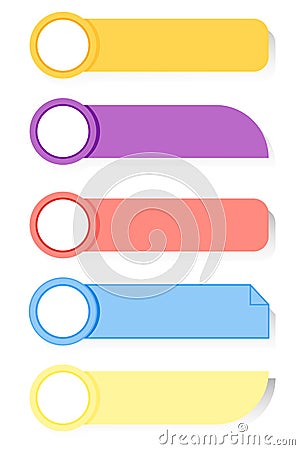 Different colors of the paper for the text collection vector. The layout of the advertisement is isolated on the transparent. Put Vector Illustration