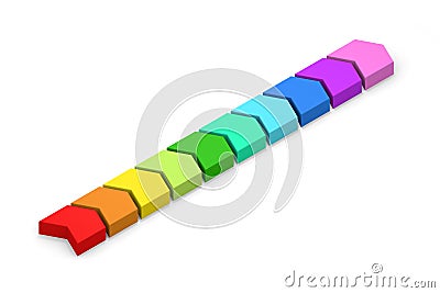 10 different colors. 10 parts. Colorful colors. isometric. A three-dimensional object Stock Photo