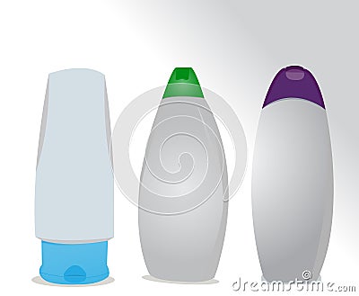Different colors of shower bottle Vector Illustration