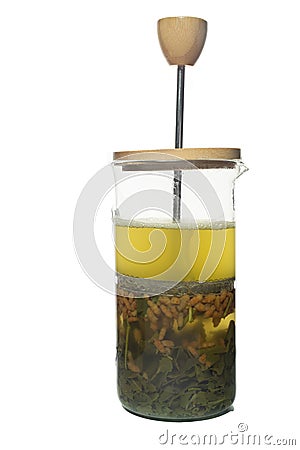 Different colors on a white background isolated herbal teas Stock Photo