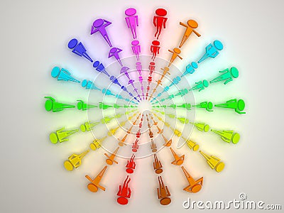 Different colours of people Stock Photo