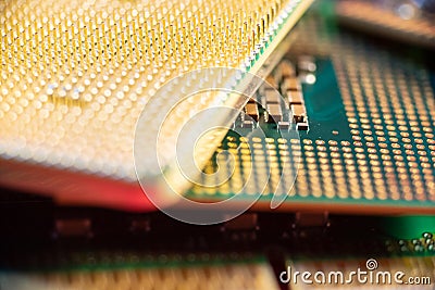 Different CPU Connections on two CPUs Stock Photo
