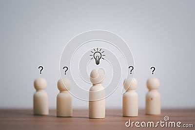 Different and creative crowd Management and leadership concepts Stock Photo