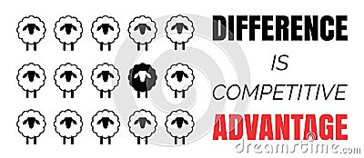 Different in crowd Vector Illustration