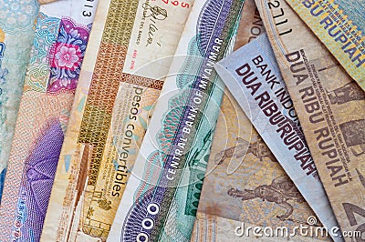 Different currencies Stock Photo