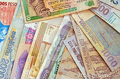 Different currencies Stock Photo