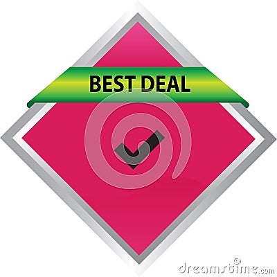 Different design best deal button element color web button Cartoon Illustration