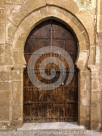 Different design of traditional doors in the old towns of Morocco Stock Photo