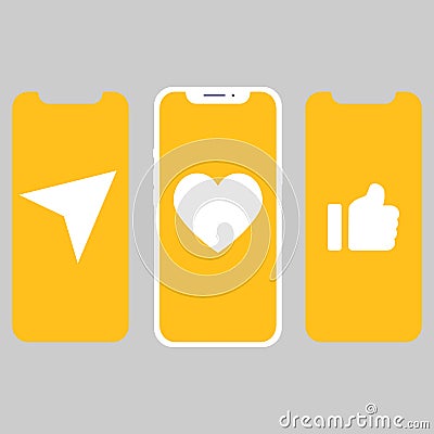 Different design UI,screens and icons for mobile Vector Illustration