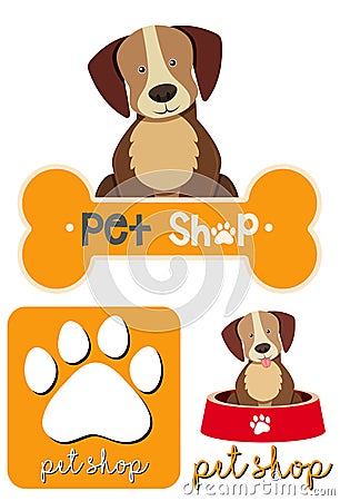 Different designs of logo for petshop Vector Illustration