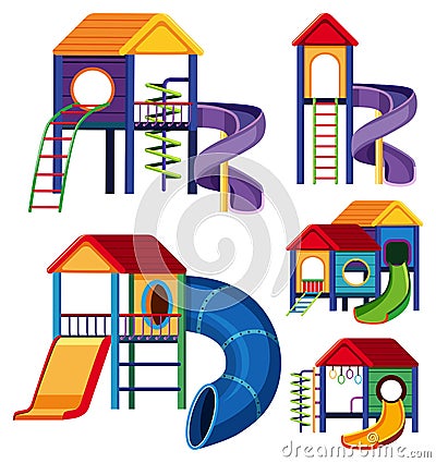 Different designs of playhouses Vector Illustration